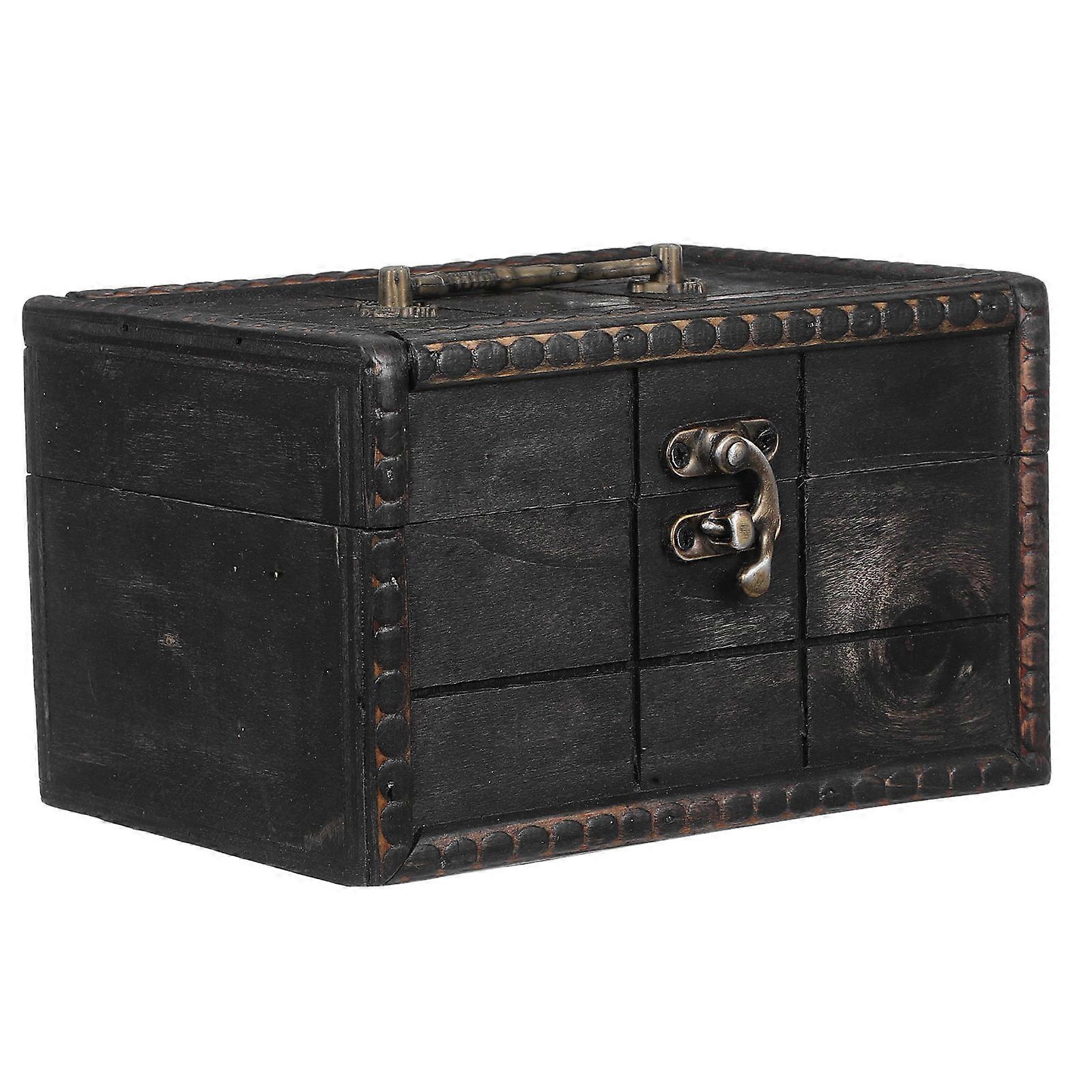 Here's a polished and professional product description based on your title:
**Vintage Wooden Storage Box with Lid – Compact Travel Friendly
