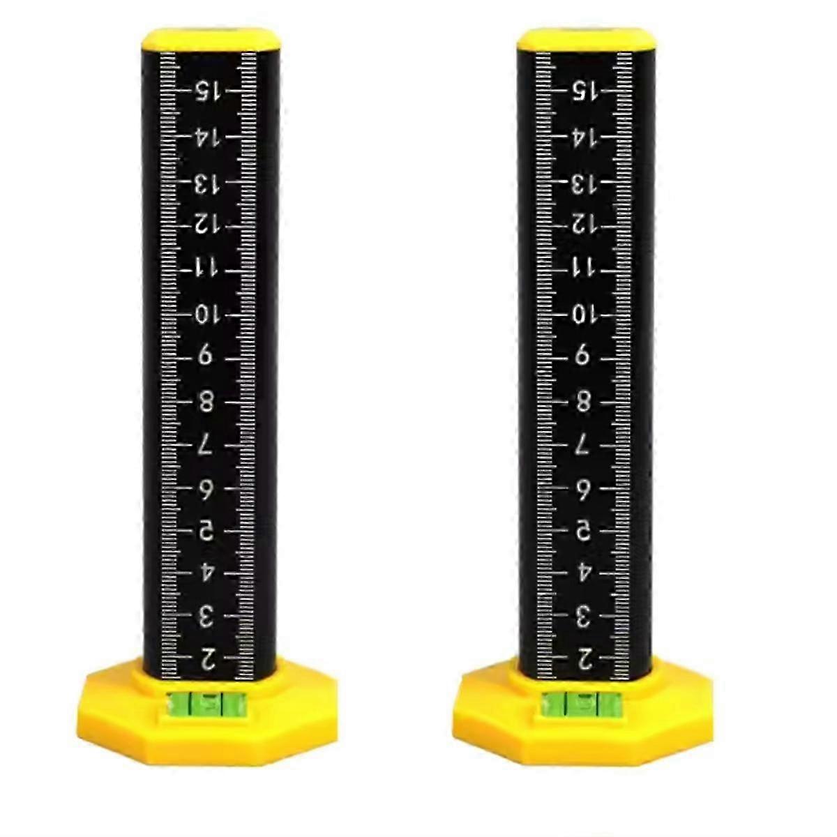 2pcs Woodworking Leveling Ruler Light Steel Keel Leveling Tool Black