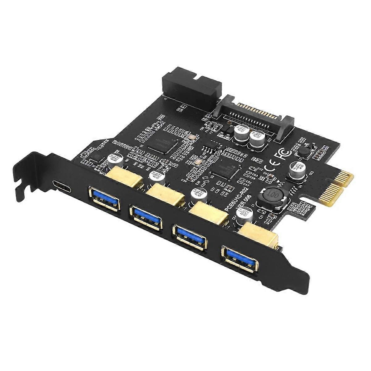 USB 3.0 PCI-E Type C Expansion Card PCI-E 1x to USB 3.0 Controller 4Port USB 3.0 + 1Port USB 3.1 PCI