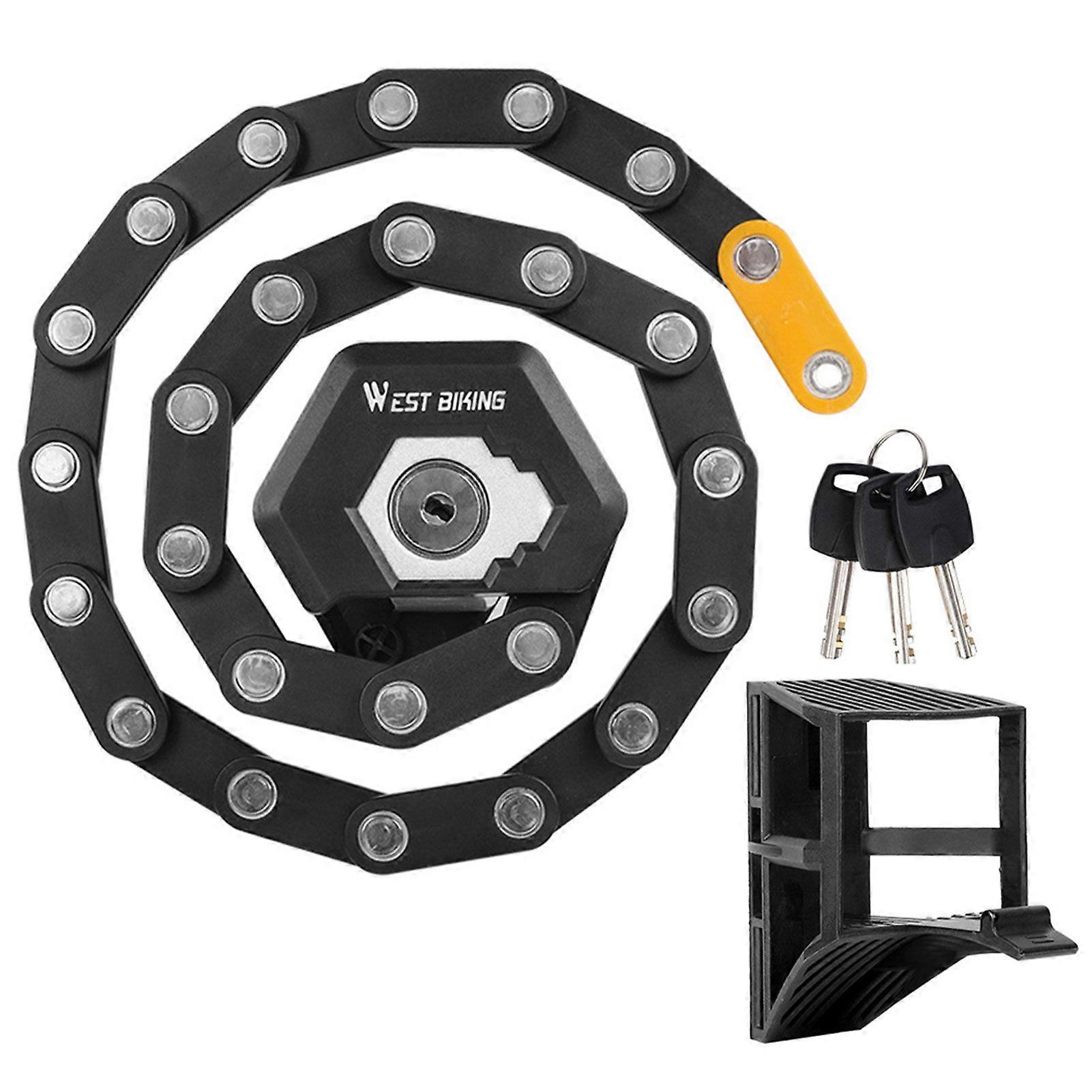 Foldable Chain Locks E-bike Foldable Chain Lock Compact Anti Theft Scooter Locks with Keys