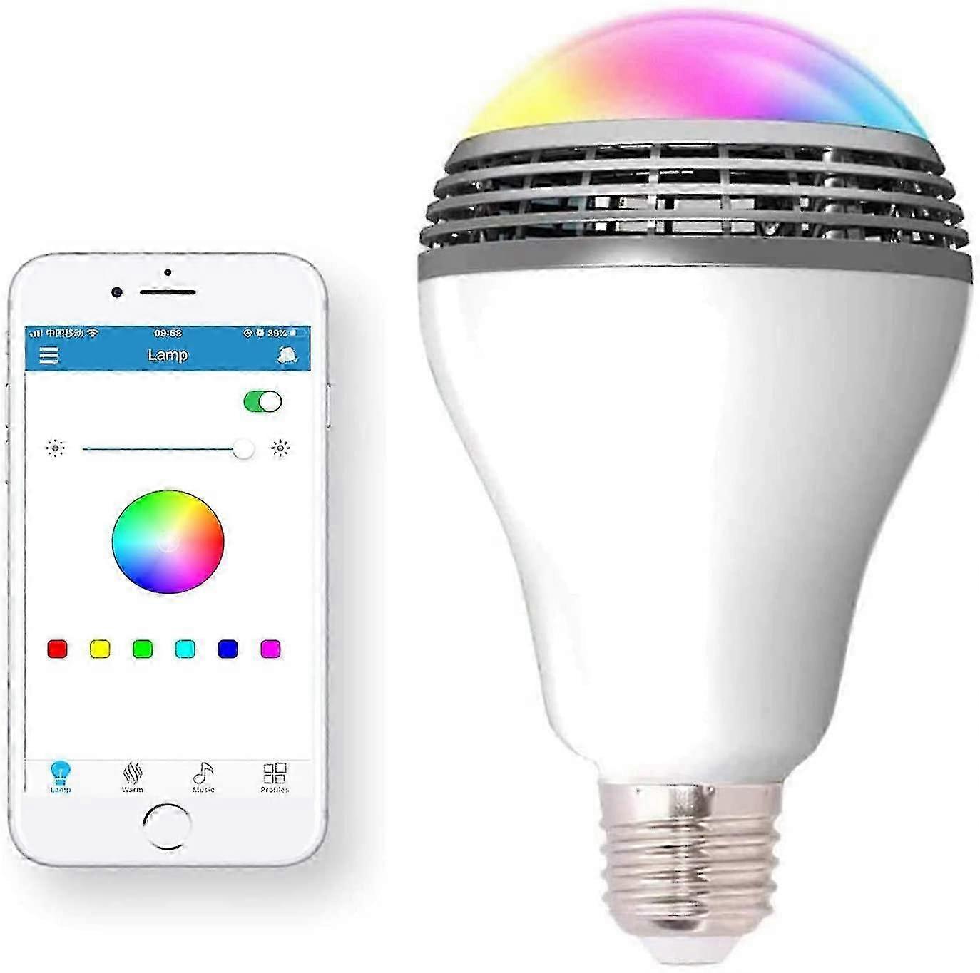 Bluetooth speaker smart bulb for adjustable lighting