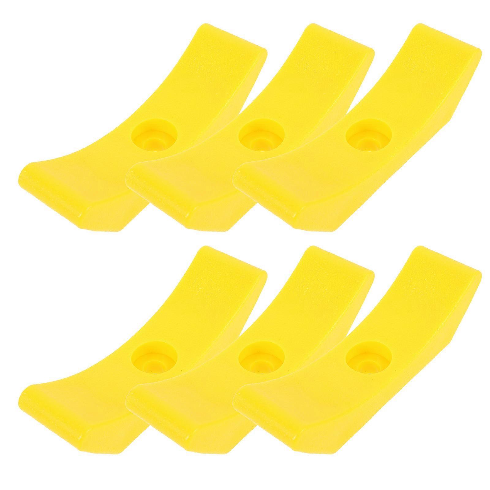 Durable Plastic Dumbbell Holder Stand for Home Gym with Stable Design Yellow 6 Pieces