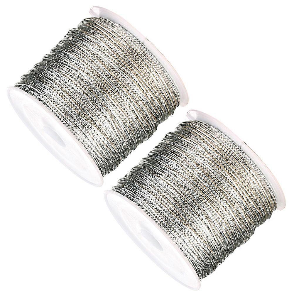 Elastic Rope Creative Wrapping Rope for Gift Wrapping 2 Roll Silver
