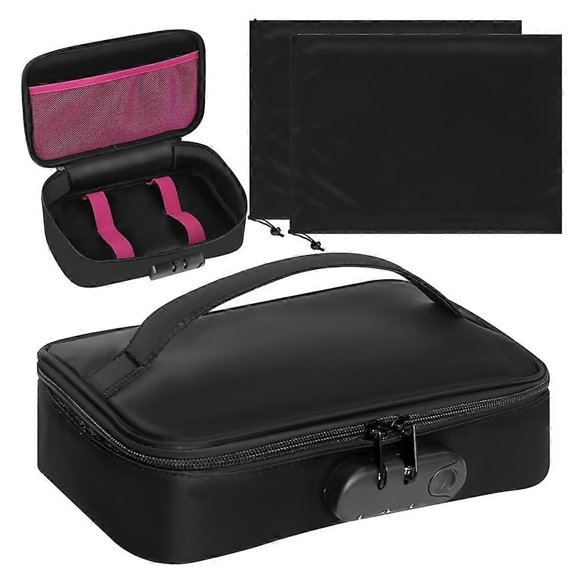 Discreet Lockable Toy Storage Bag, Locking Storage Box Toy Organizer Case Organizer Container with 2 Drawstring Bags