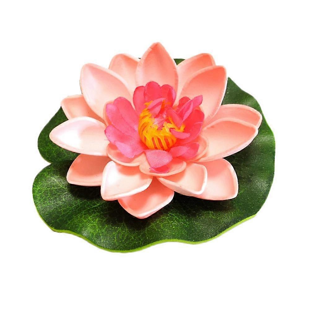 10cm Artificial Flower Floating Water Lily For Pond, Lifelike Faux Plant With Micro Light, Model P0F9 Garden Decoration