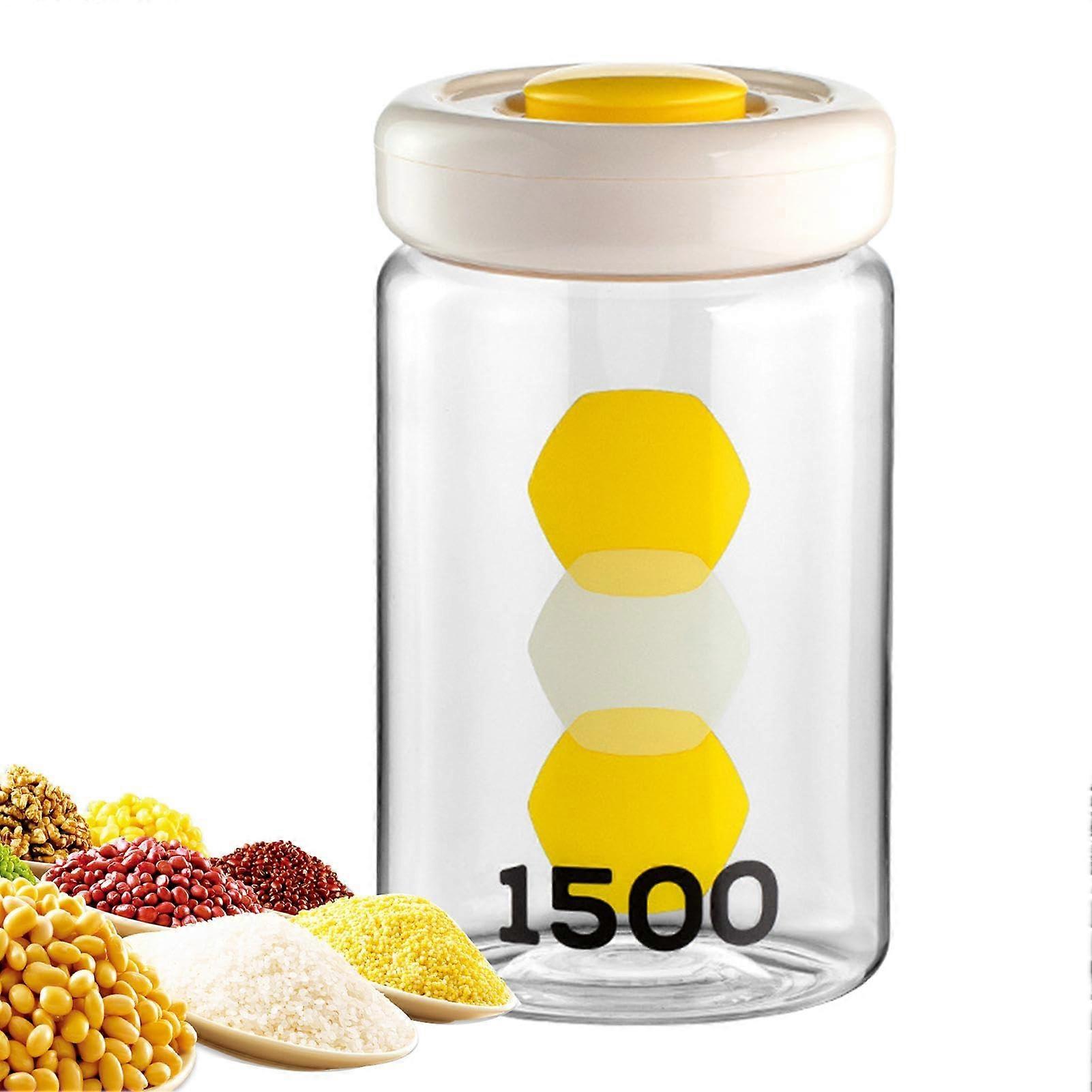 Dry Cereal Container PressType Sealed Jar Airtight Food Storage Flour Sugar Container Transparent For Coffee