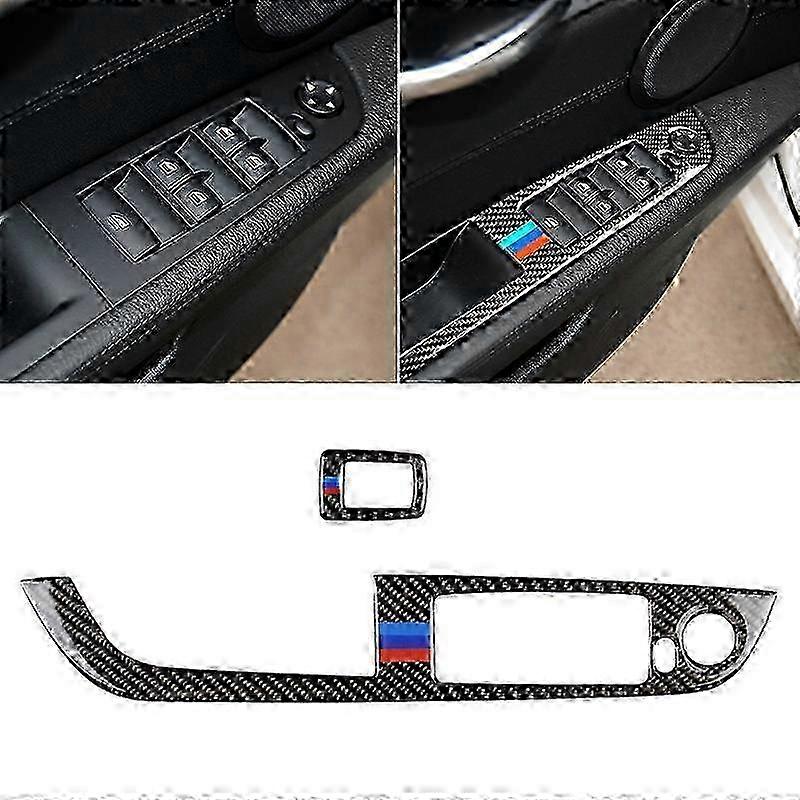 Car Carbon Fiber Window Lift Panel Without Folding Key Three Color Decorative Sticker for BMW Z4 Left Drive 2009-2015