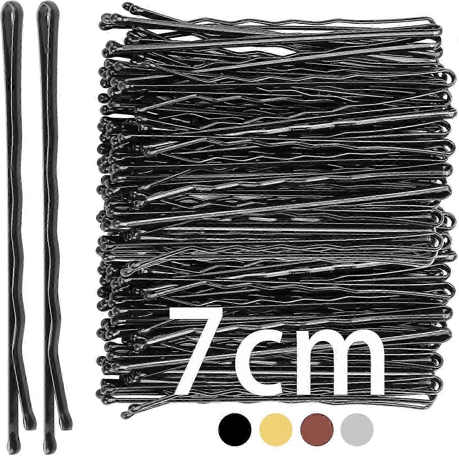 7cm Hair Grips 50pcs - Black Hair Pins, Bobby Pins Set for Women & Girls, Waved Kirby Grips - Perfect for Updos & Styling, Ideal for All Types of