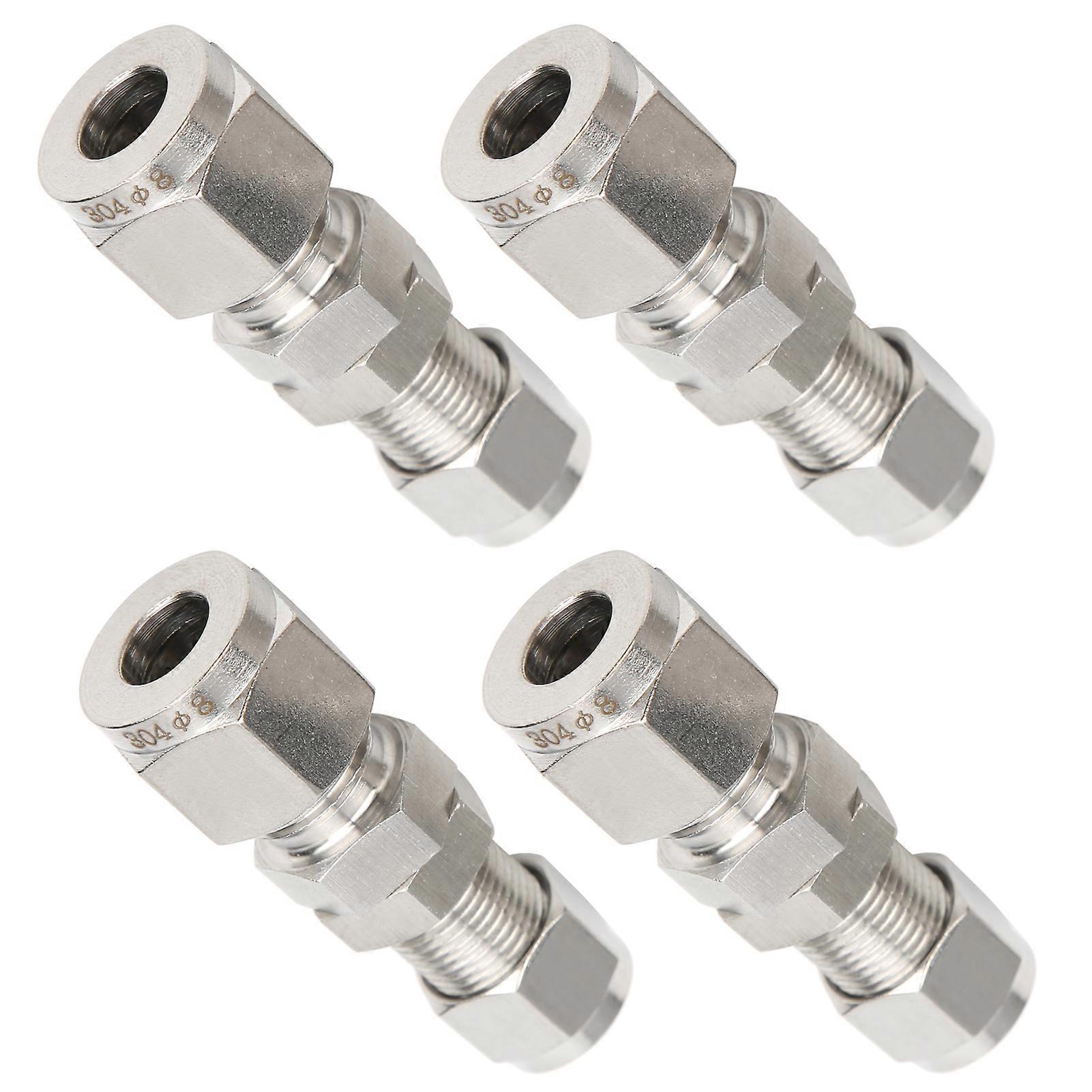 4Pcs 304 Stainless Steel Ferrule Compression Fitting Ф8x5 Bulkhead