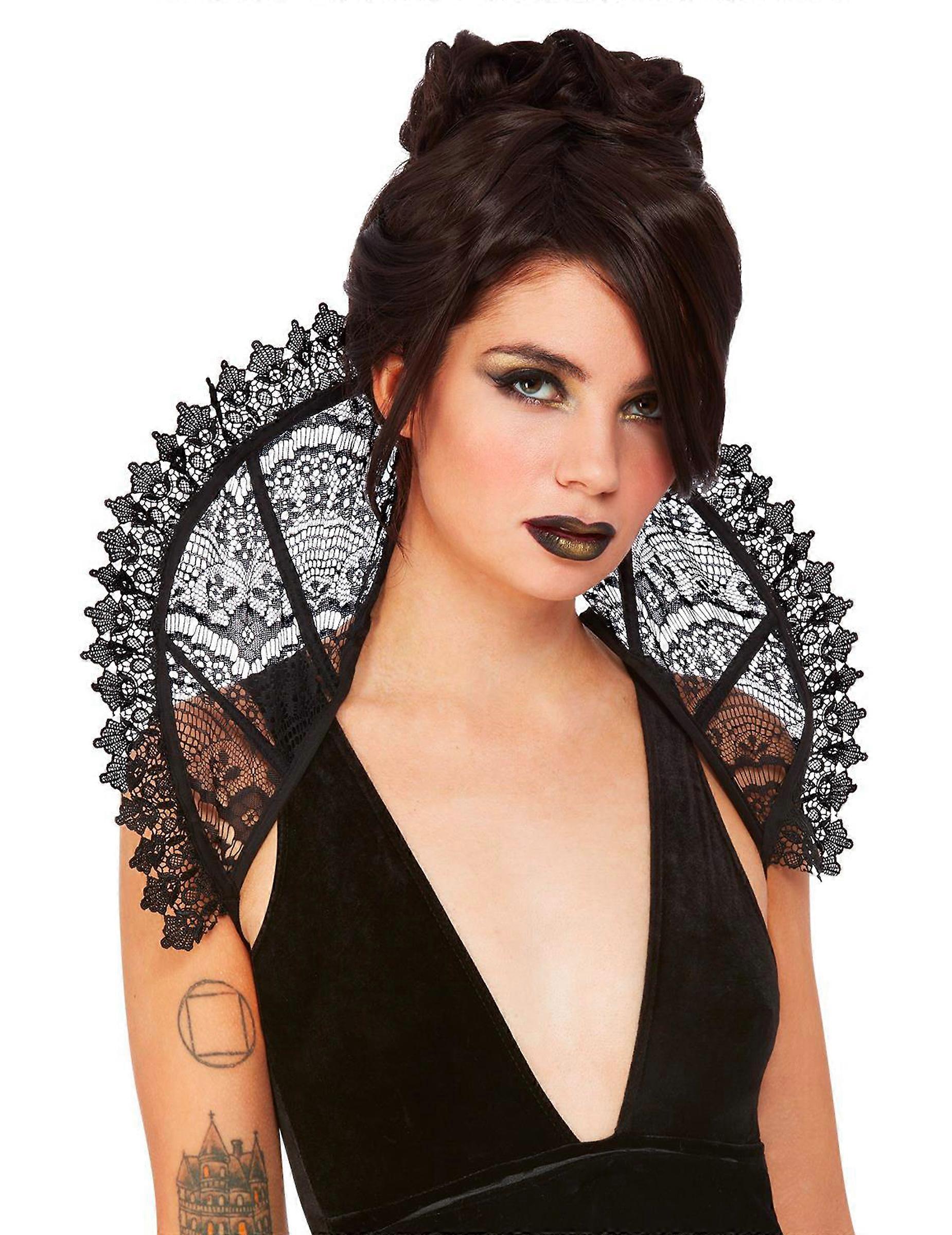 Women's black lace collar