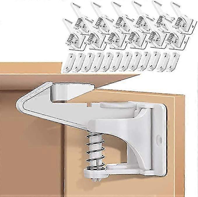 10pcs Child Safety Cupboard Locks, Invisible & Unlocked Design No Drilling Needed, Adhesive Easy Install SX