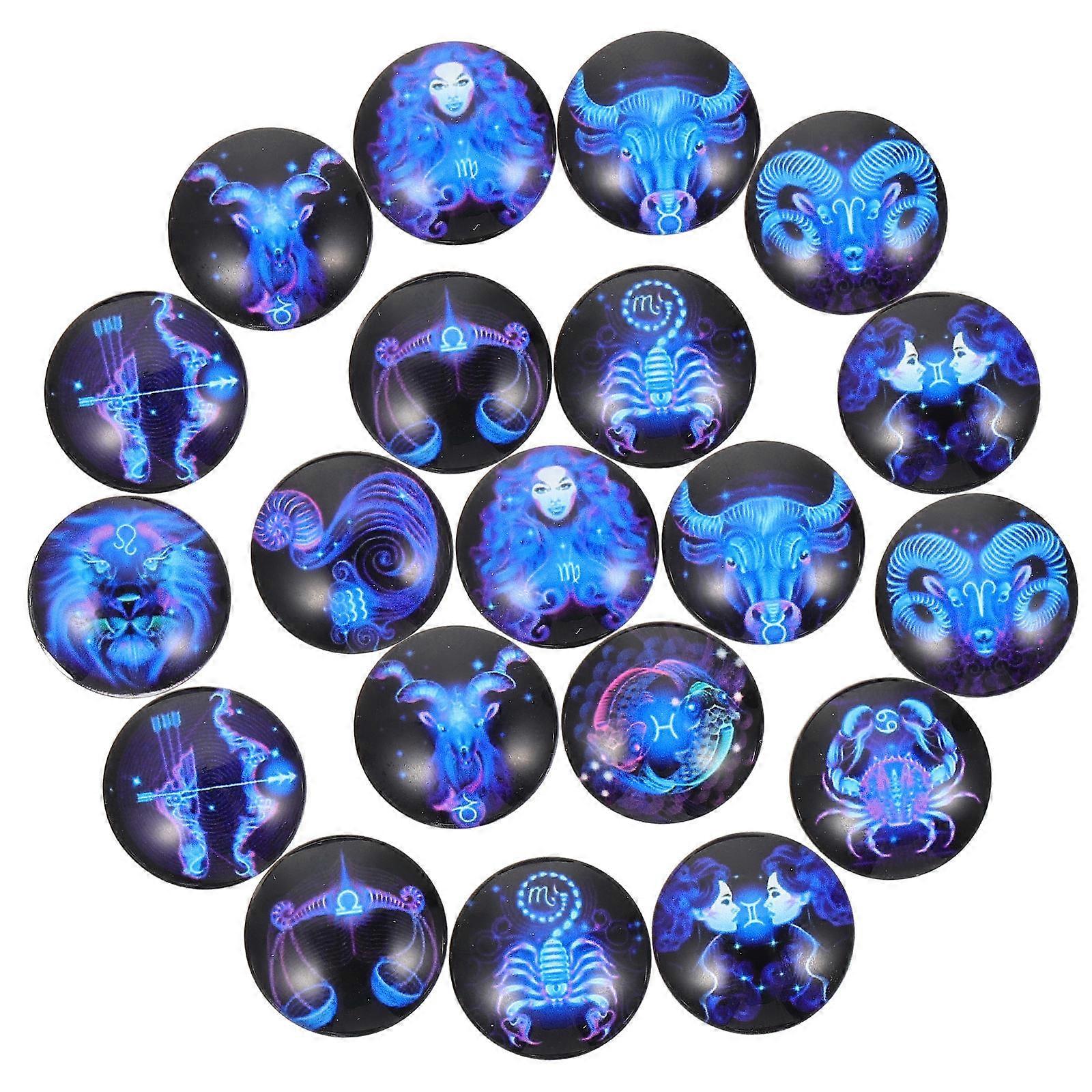 Diy Craft Jewelry Making Gemstone Patches Blue Glass for Handmade Projects 20Pack