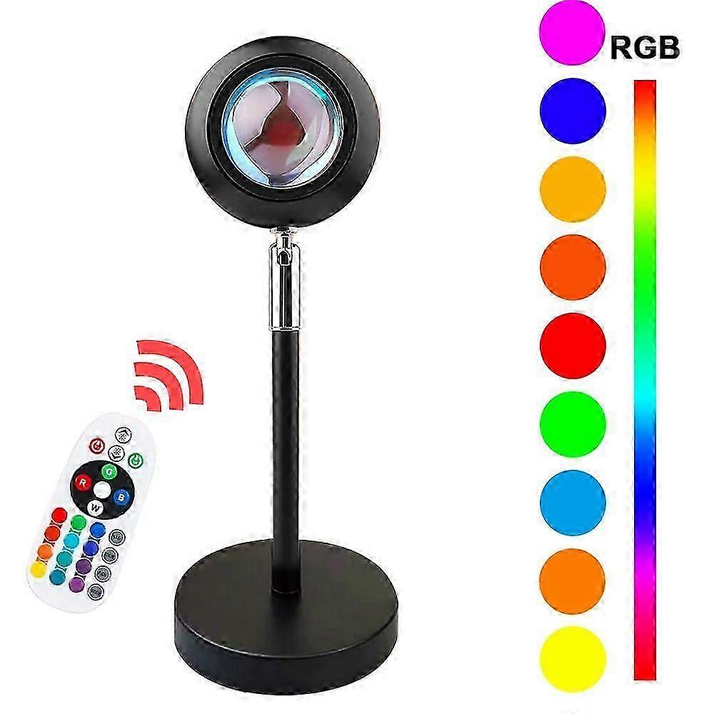 Sunset Lamp, 16 Colors Sunset Projection Lamp with Remote, Multiple Colors Night Light for Living Room Bedroom Holiday Decoration, USB Port