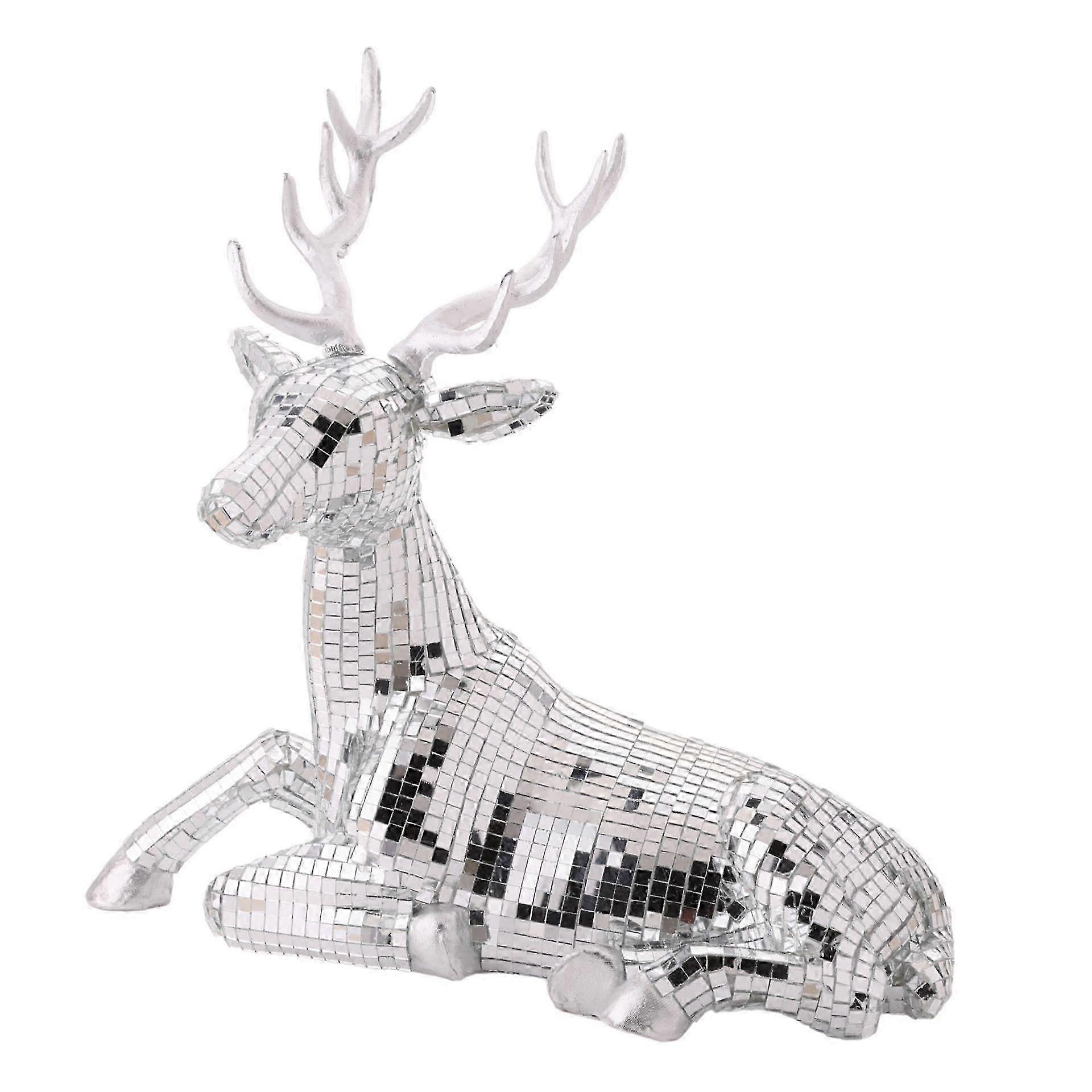 Disco Tiled Sitting Reindeer Ornament