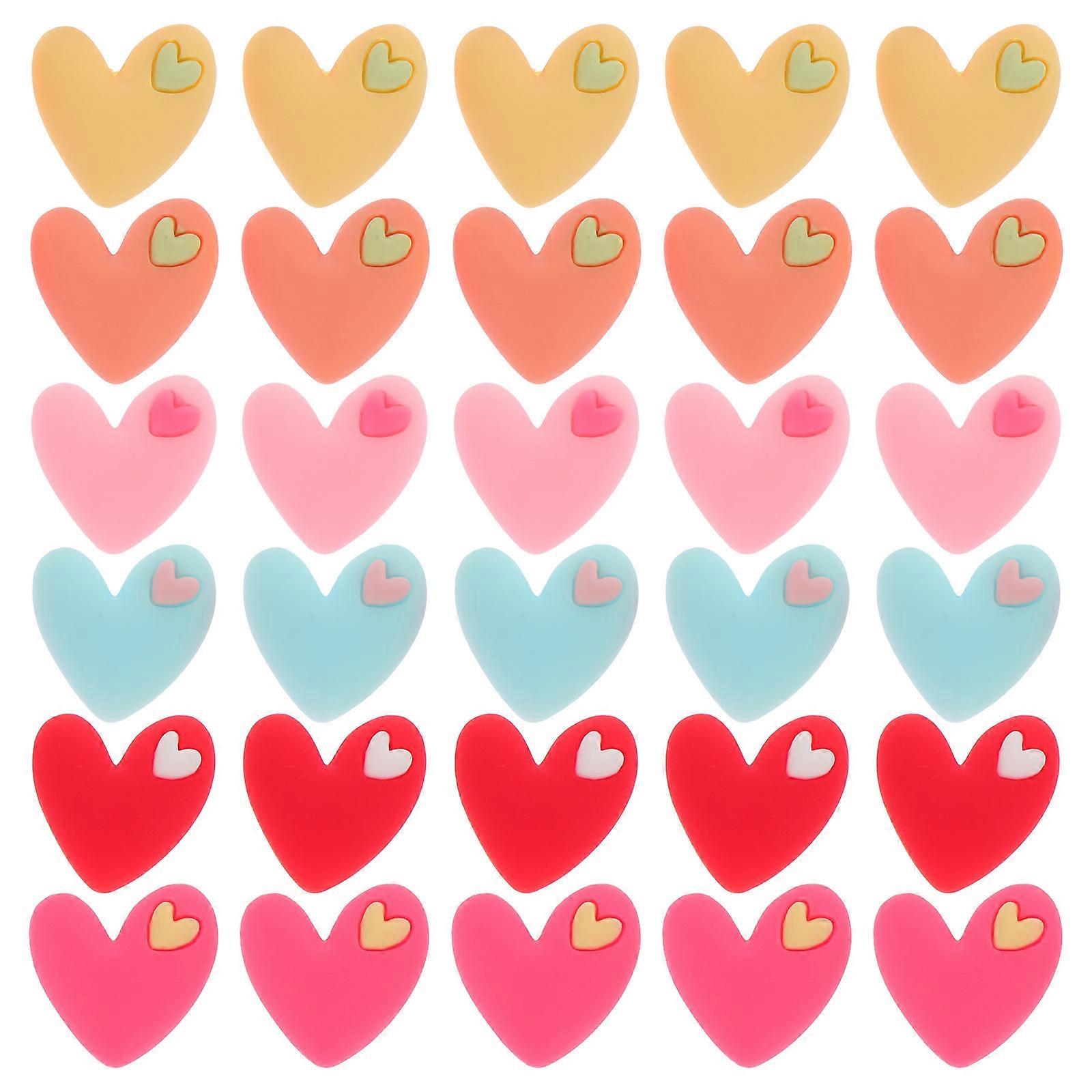 DIY Phone Shell Decors for Handicraft Use with 30Pcs Heart Shape Charms