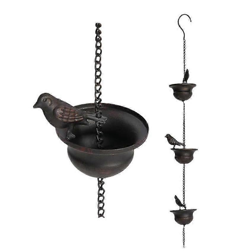 Bird Rain Chain 8ft with 8 Mobile Birds Gutter Downspout Replacement