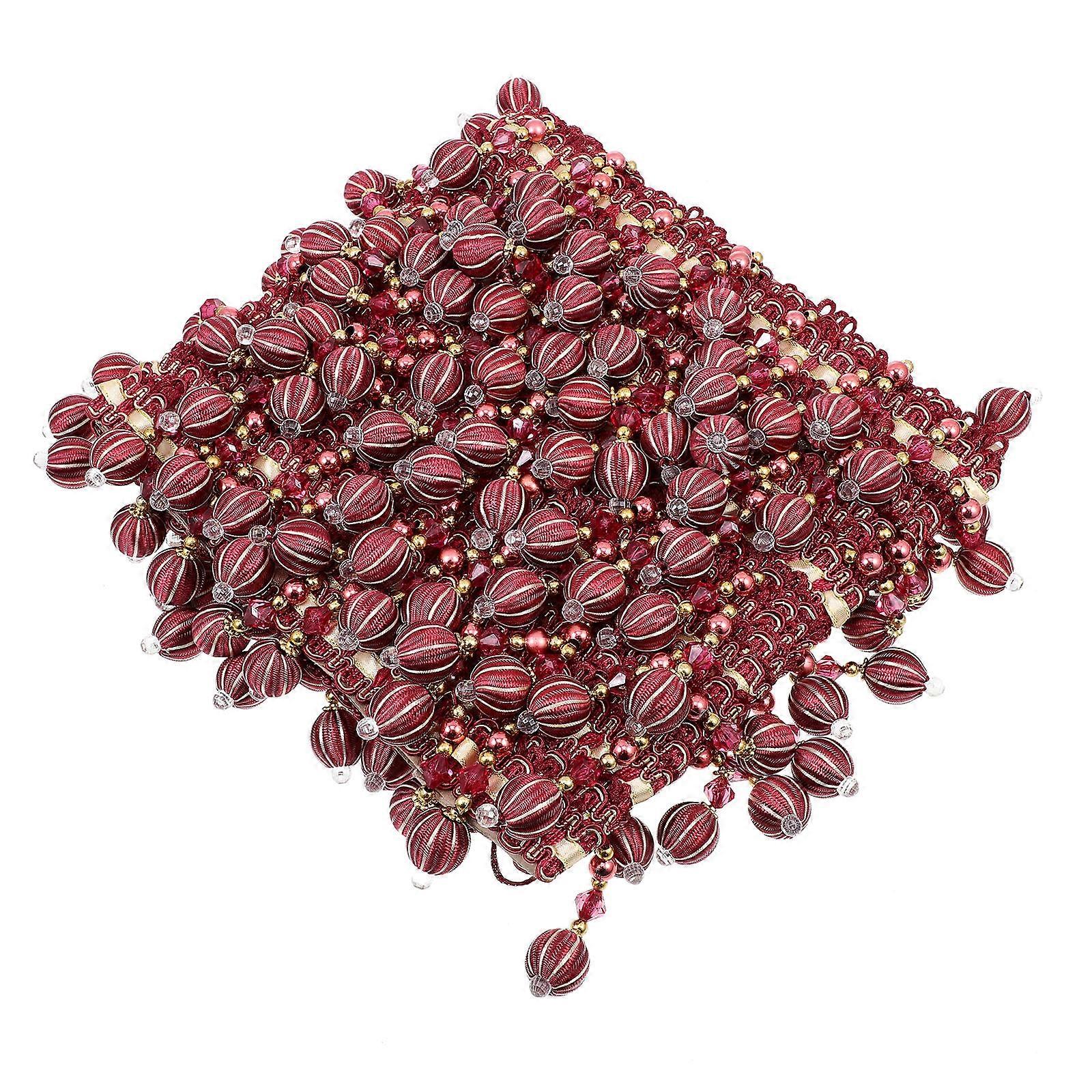 Curtain Fringe Trim Beaded Fringe for Home Decor Red Material