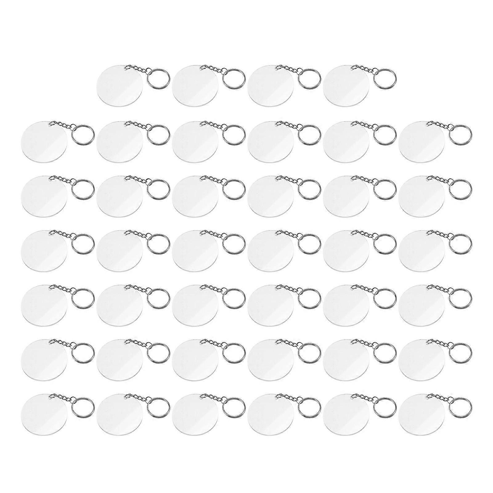 Clear Acrylic Keychain Blanks Transparent Round for DIY 2Sets