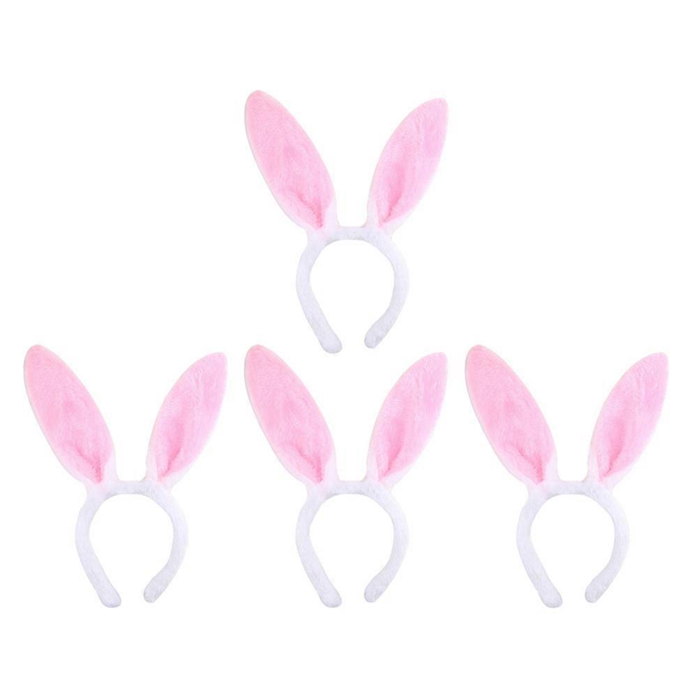 8Pcs Plush Bunny Ears Headband for Party Favor in Pink Color