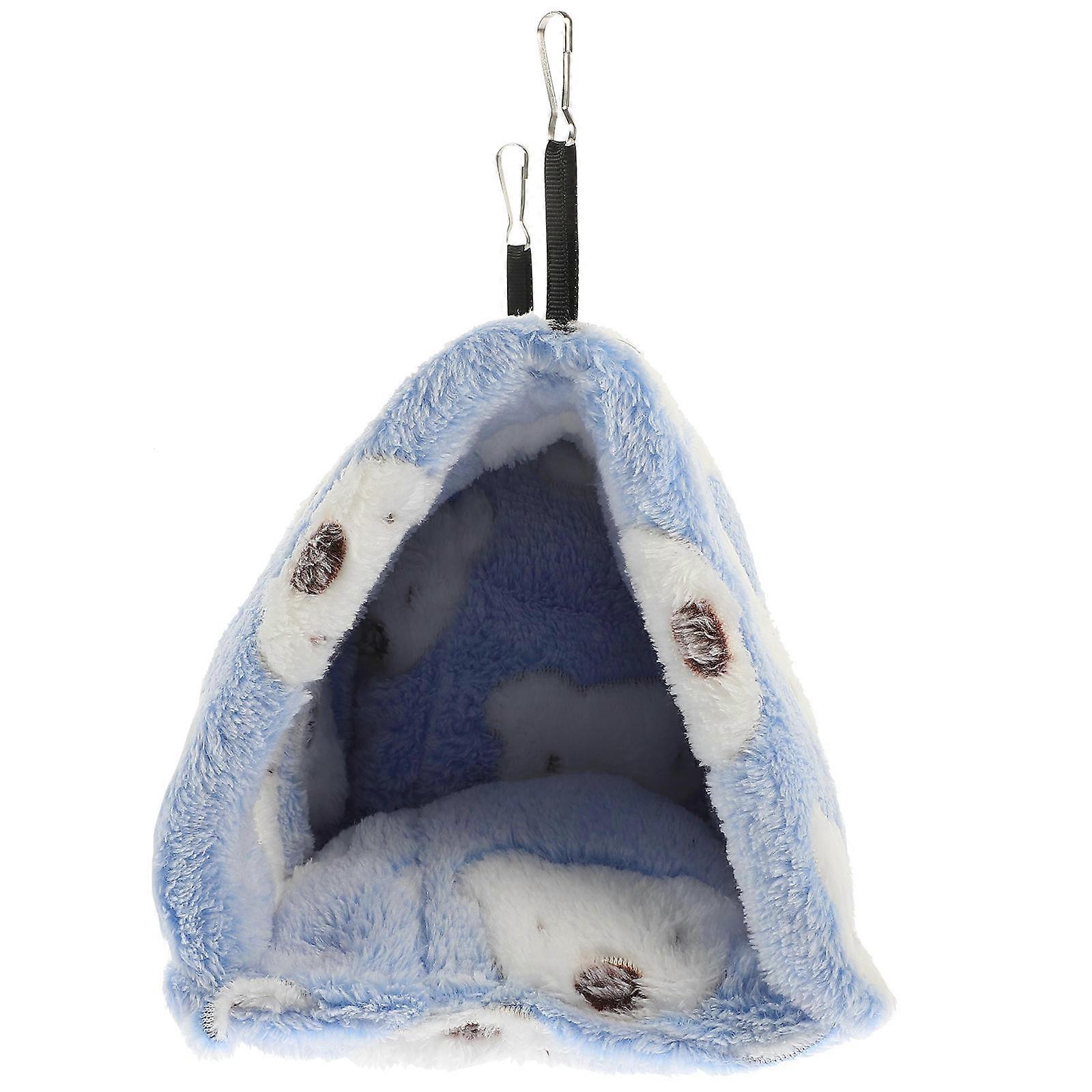 Warm Resting Bed Hamster Cotton Nest Hedgehog House 2Pcs Blue