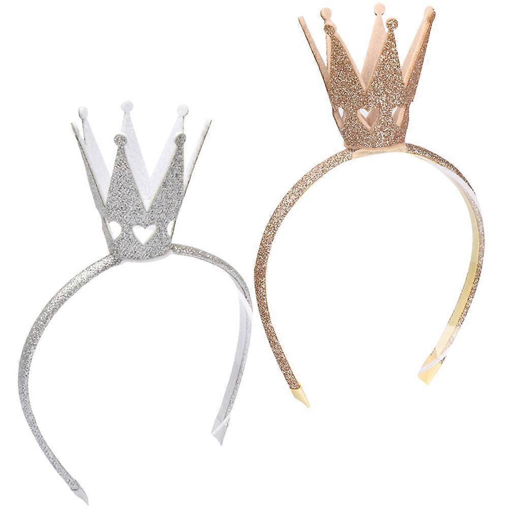 Assorted Color Crown-Design Headbands for Girls Birthday Three-Dimensional 4Pcs