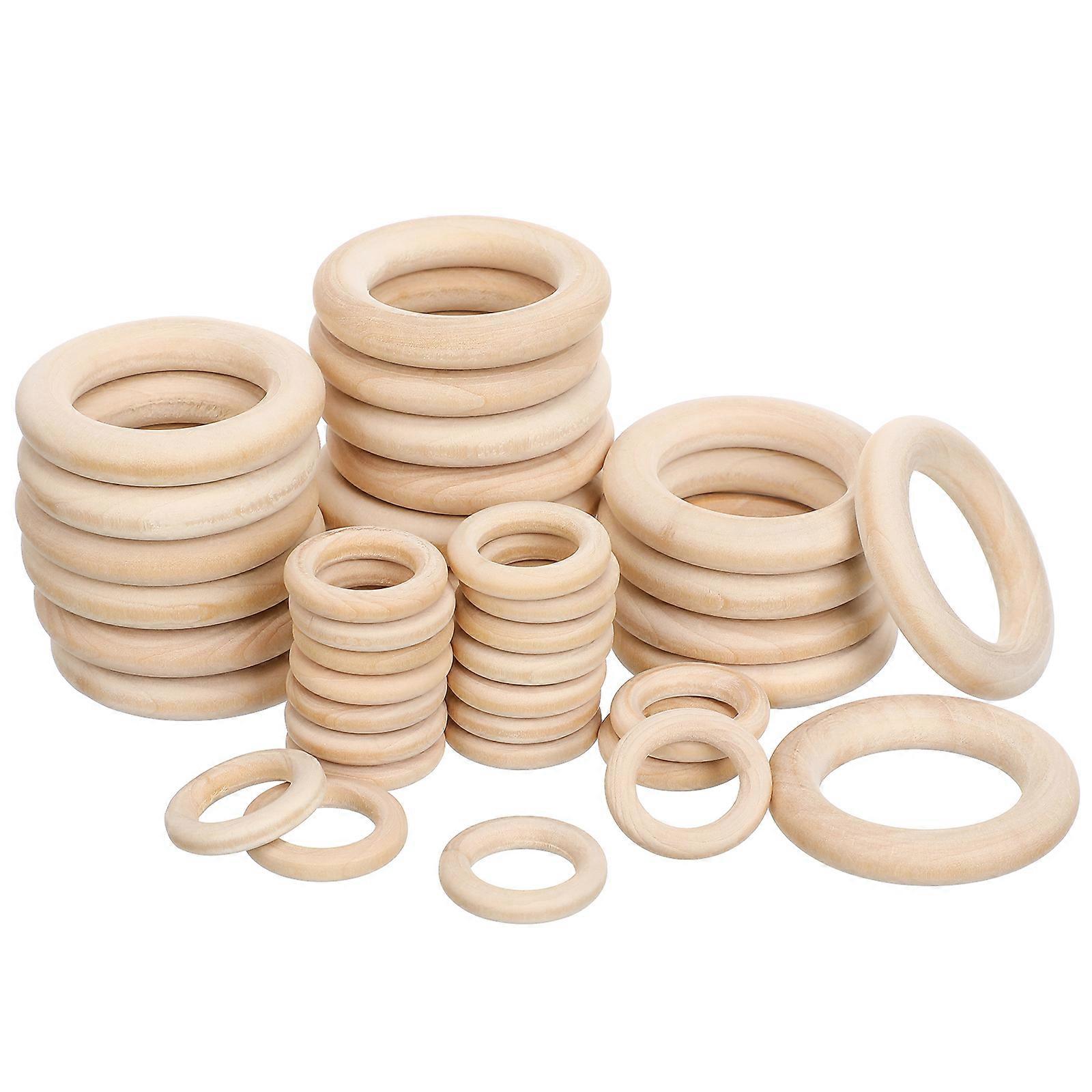 Macrame Hoops Ring Solid Wood Rings for Craft Projects 160Pcs