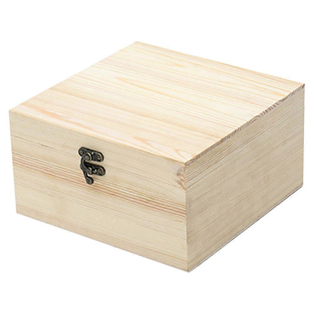5Pcs Wooden Jewelry Container For Home And Bedroom Decoration With Square Shape And Dust-proof Function