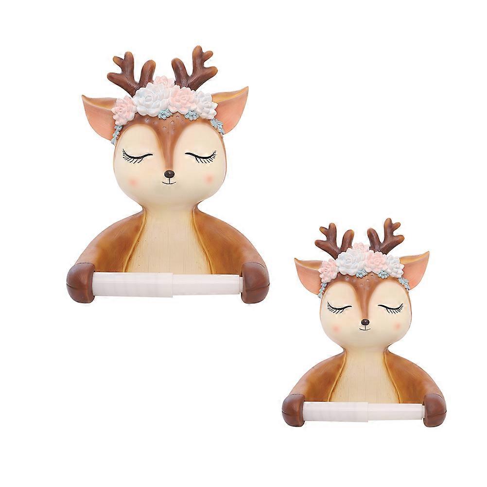 Towel Holder Resin Deer Toilet Paper Roll Holder for Bathroom 3Pcs