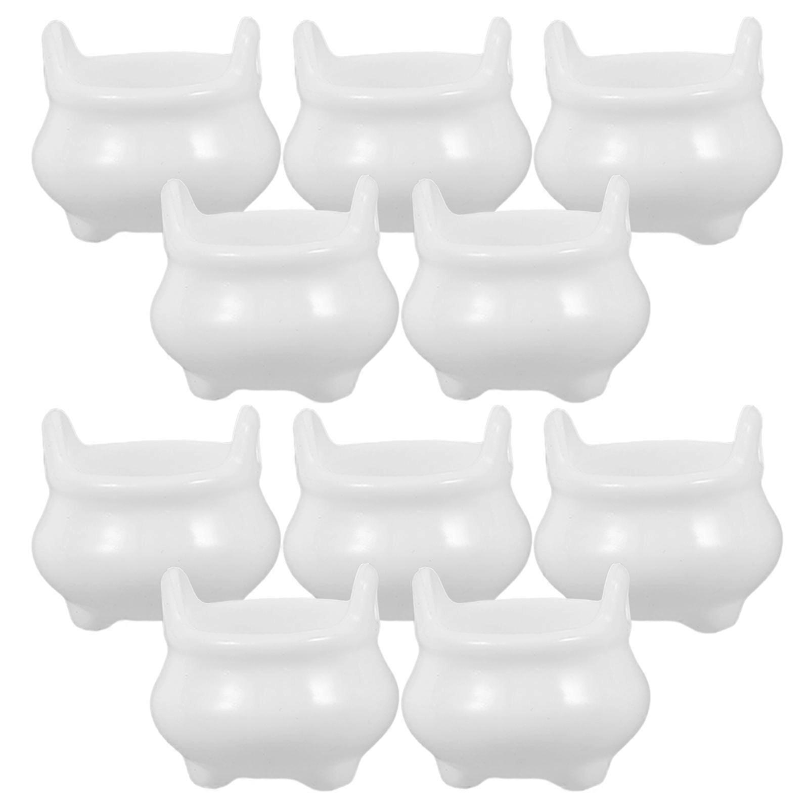 Halloween Miniature Cauldron White Plastic Pot Decoration 40Pcs