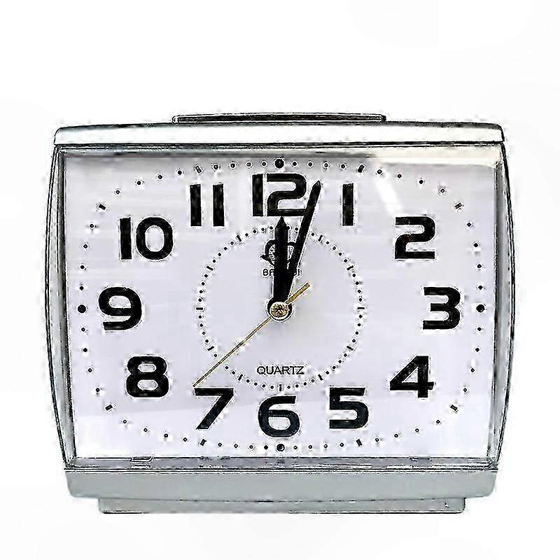 Large Display Alarm Clock for Seniors, Quiet Operation with Snooze, Backlit Big Numbers, Gradual Wake-Up Sound, Battery Operated, White Design