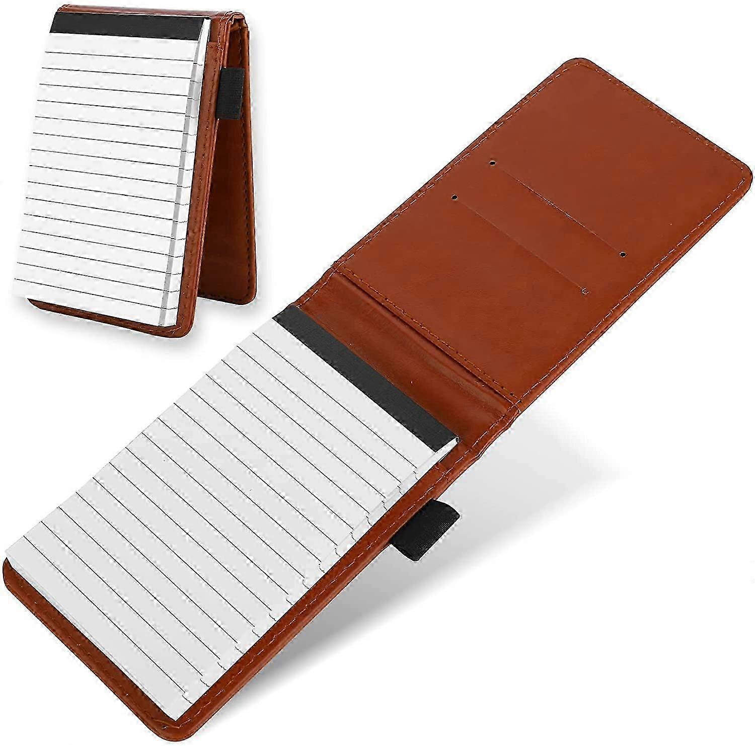 Leather Pocket Notepad Holder, Mini Notebook Business Holder Multifunctional Notepad