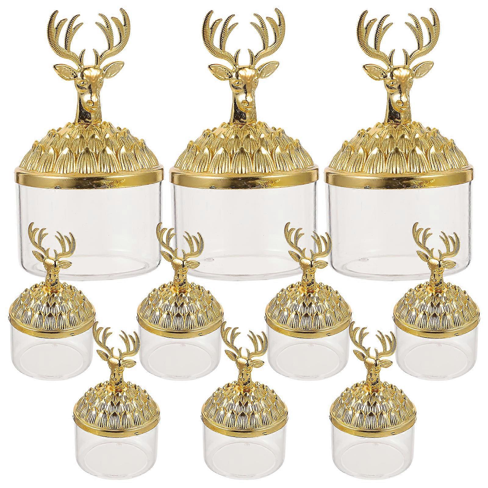 12Pcs Candy Container Elk Shape Storage Boxes For Christmas 3.9X2.2X2.2In With Good Sealing Function