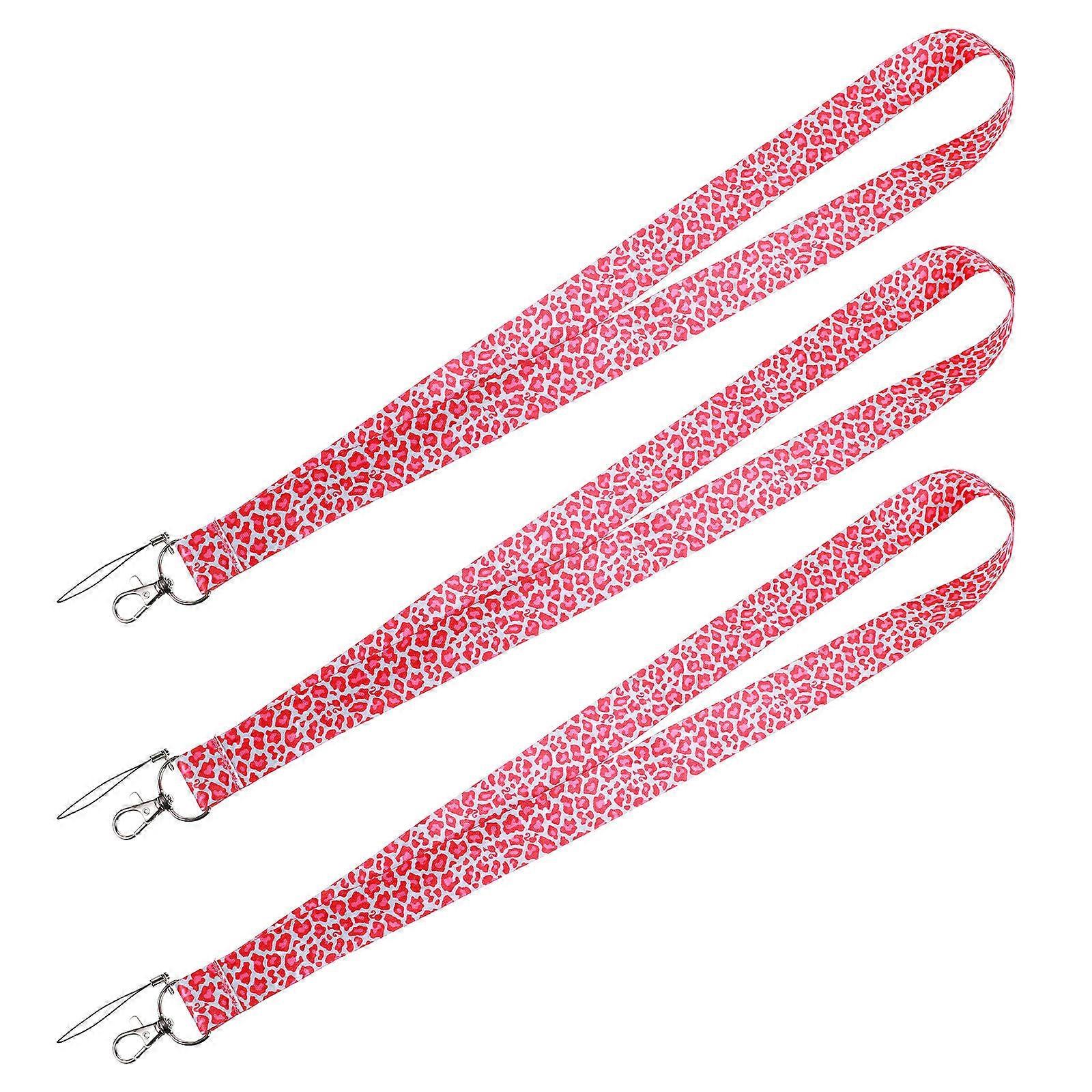 Chic Leopard Hanging Lanyard for Hanging Use 9Pcs Pink Neck Rope Set