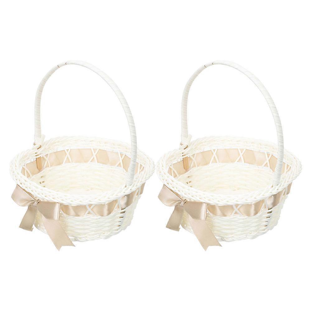 Small Flower Basket for Storage Wedding Basket with Handle 4Pcs