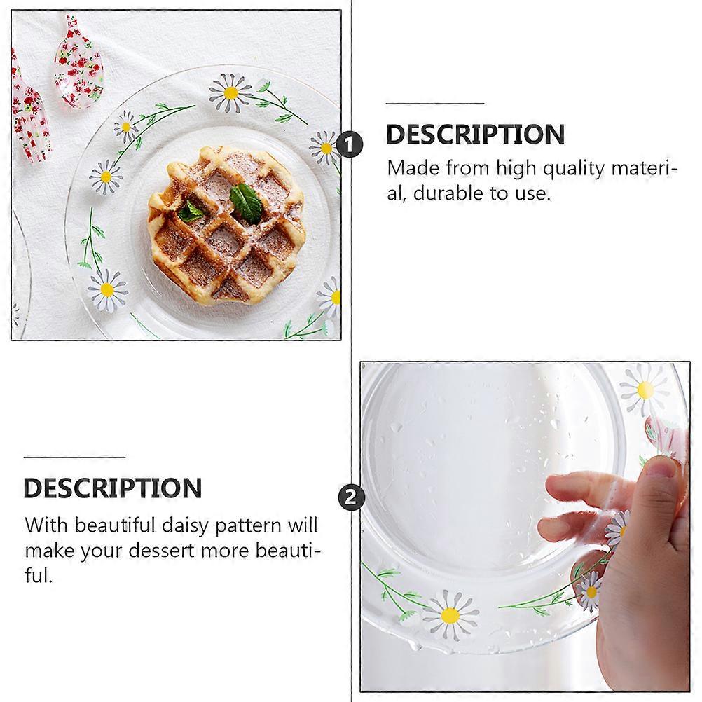 Breakfast Serving Dish Glass Dumpling Plate For Special Occasions 19X19X2CM Healthy Transparency 1Pc