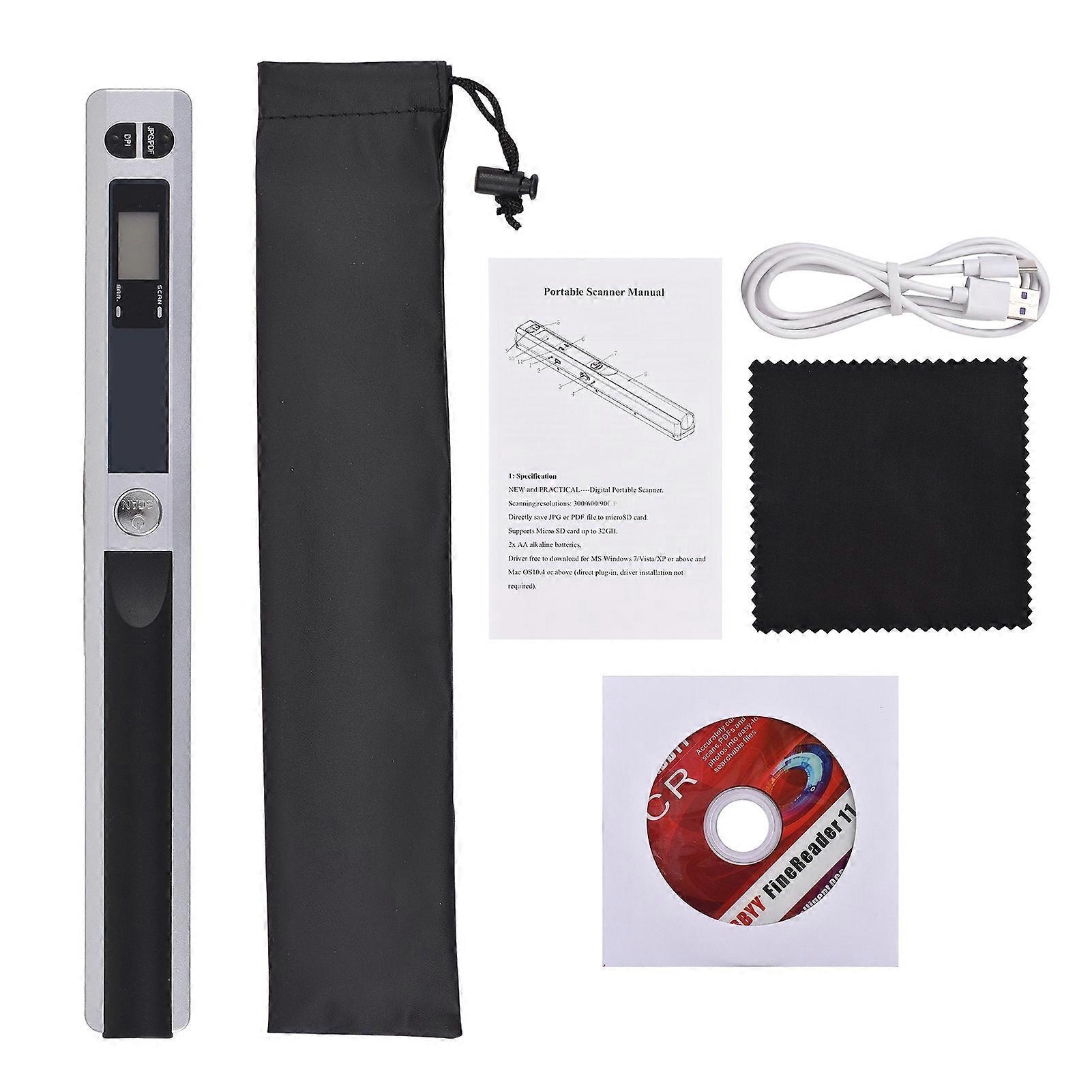 Portable Mini Handheld Document Scanner A4 Book JPG PDF 300/600/900 DPI Fast Scan SD Card