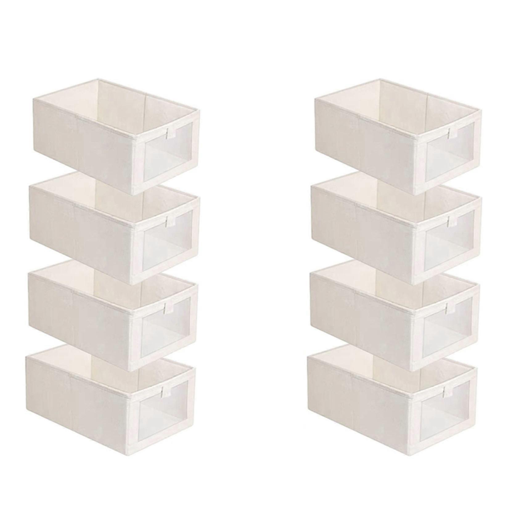 4 Pack Storage Bins, Storage Containers for Organizing Clothing,Beige