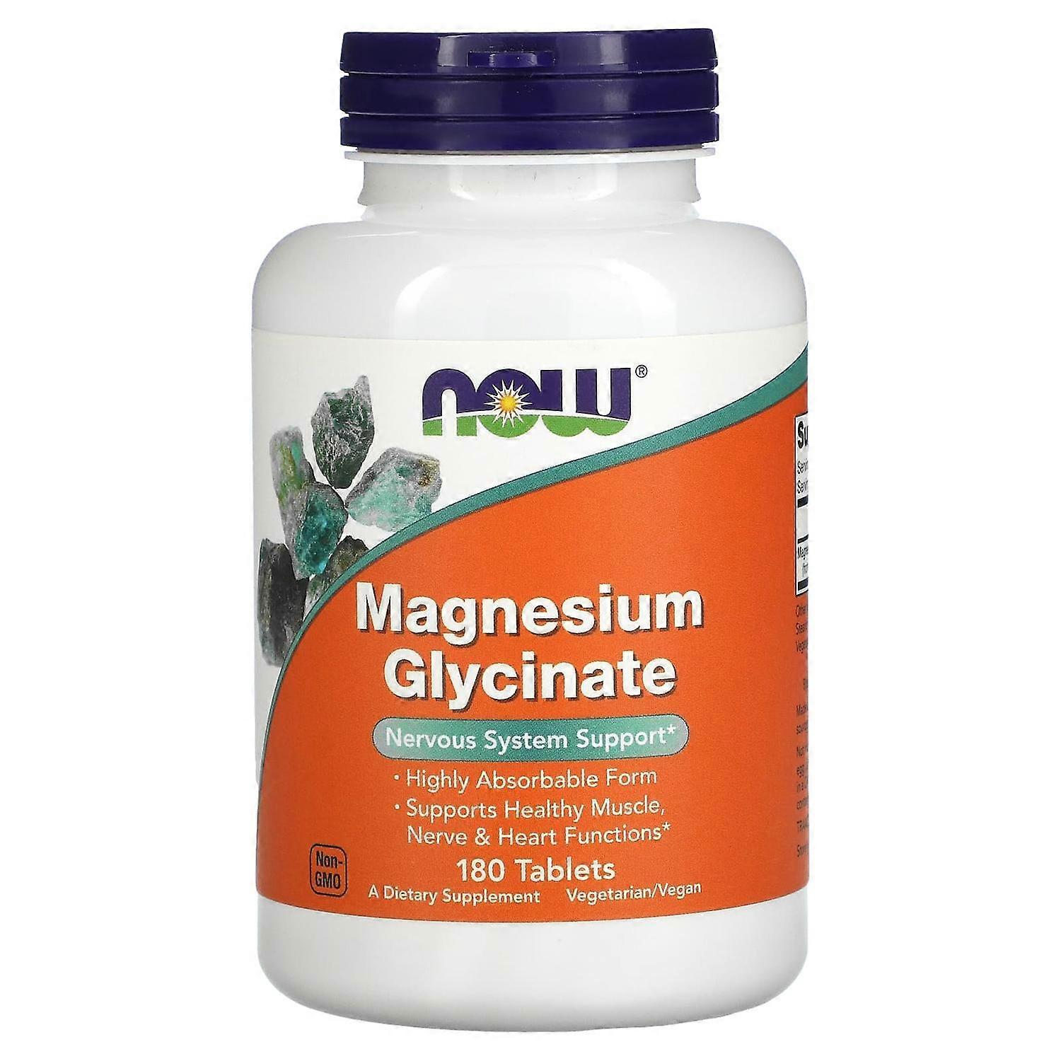 NOW Foods Glycinate de magnésium 180 comprimés