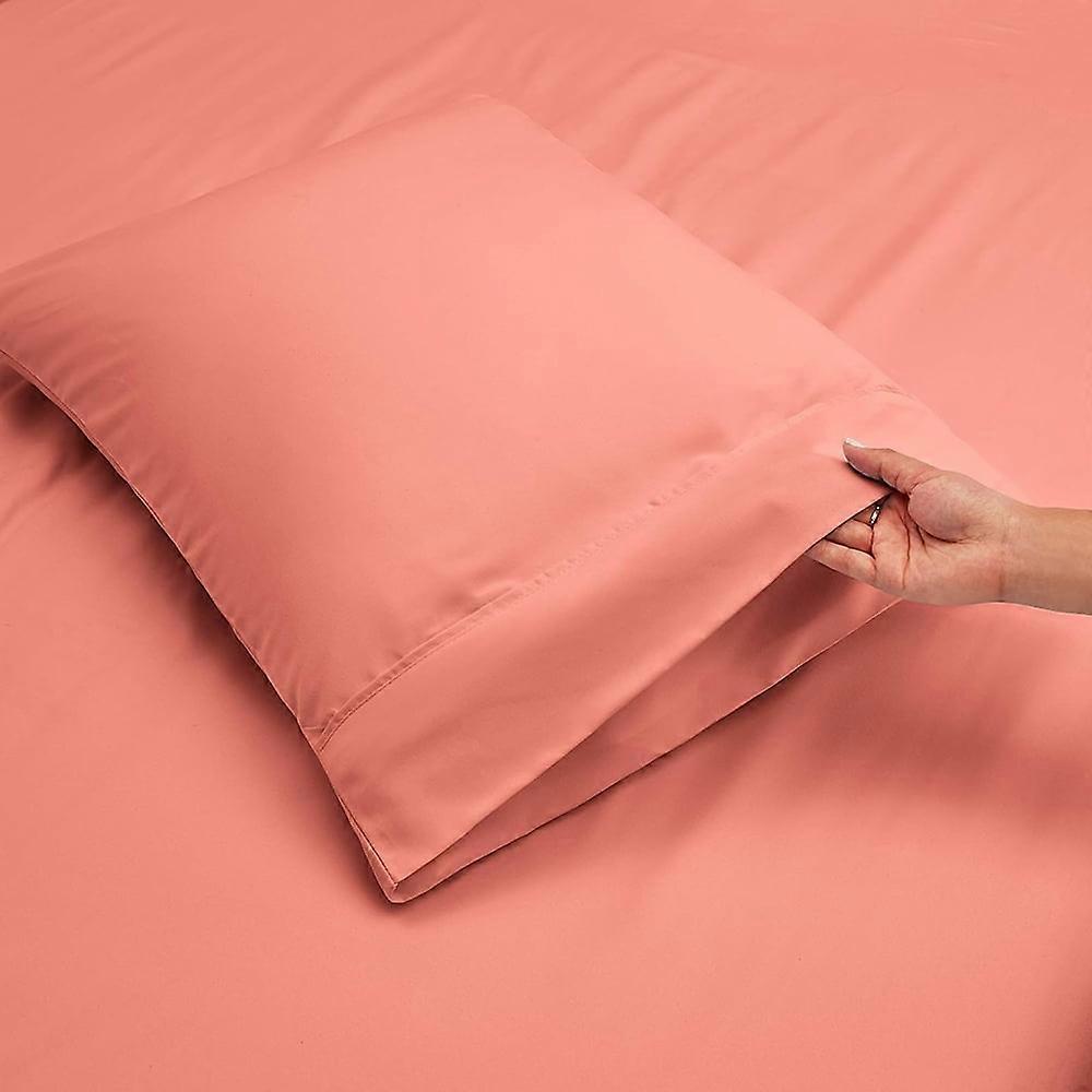 Extra Deep Pocket Sheets - Fits 18-24 Inch Mattress - 7 Piece Split King Size Set, Misty Rose - compatible with Split King Bed