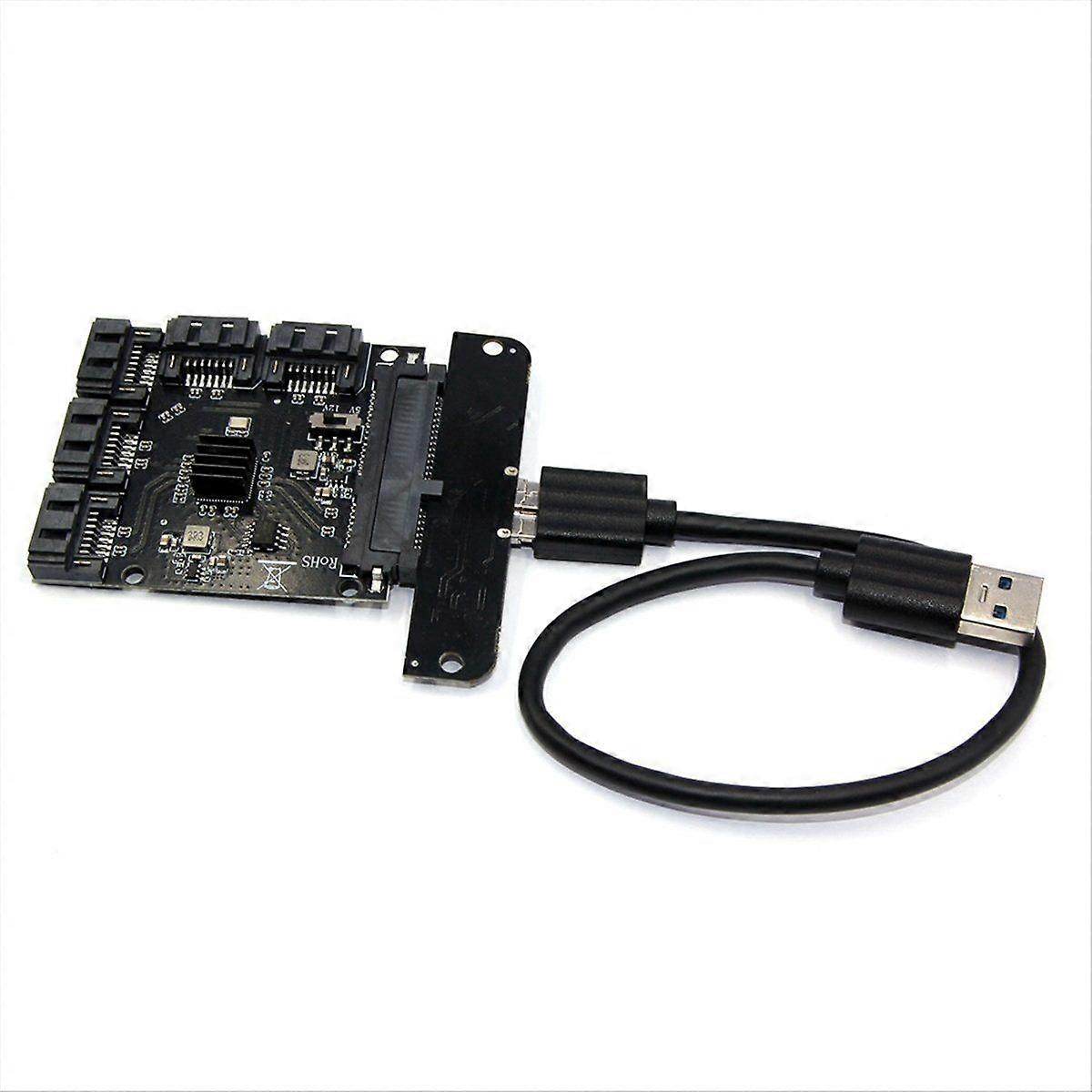 USB 3.0 to 3.0 Hard Drive Expansion Card 5 Port Hard Drives High-Speed Card JMB575 1 to 5 Expansion