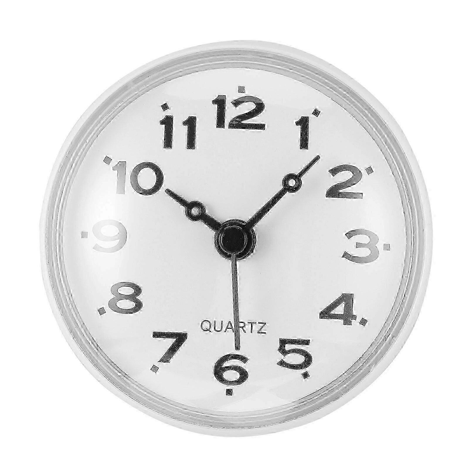 1Pc Waterproof Wall Clock Bathroom Mute Wall Clock Suction Cup Hanging Clock