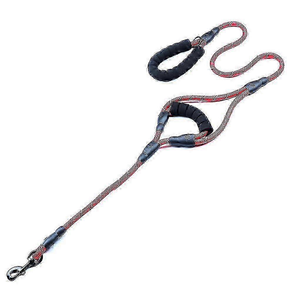 Padded Dog Leash with Two Handles, Reflective Threads for Safe Control and Training2025
