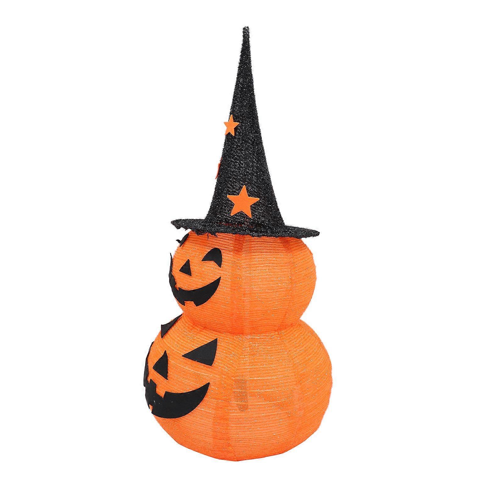 Orange Pumpkin Cloth Lantern Halloween Lantern Decor for 1Pcs