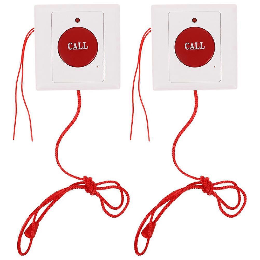 Elderly Emergency Call Button with Pull Cord for Home Use 2Pcs Wall Mounted