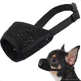 Dog Muzzle, Soft Mesh Muzzle for Small Medium Large Dogs, Puppy Muzzle for Biting Chewing Grooming(Black) - S