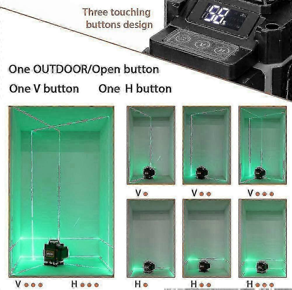 30m Self-leveling Laser Level, 16 Line Cross Line Laser, 4.0ah Rechargeable Battery, Ip54 Green Laser, 4 X 360rotation From Chuai Du