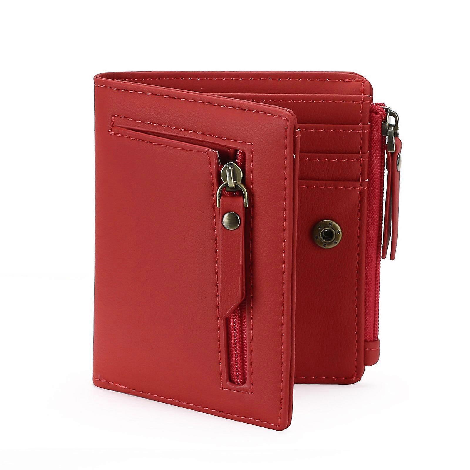 Premium Synthetic Leather Slim Wallet With RFIDs Shielding Technology And Dedicated Coin Section  Red