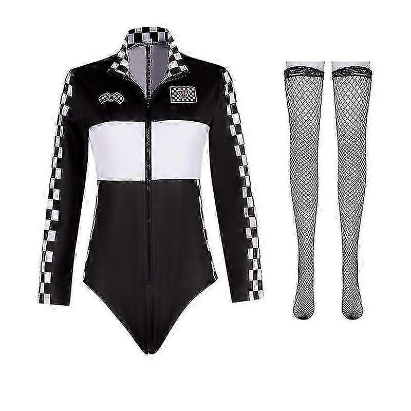 レディレースカードライバーコスチュームレーサーユニフォームセクシーショーツジャンプスーツハロウィンカーニバルパーティーコスチューム