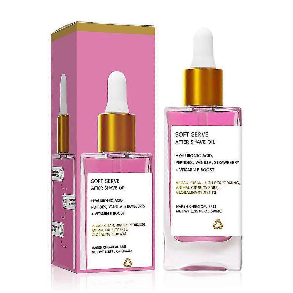 1-3x Strawberry Vanilla After Shave Oil for Smooth Skin, Soft Serve After Shave Oil, Deeply Hydrating, Prevent Ingrown Hairs & Dryness