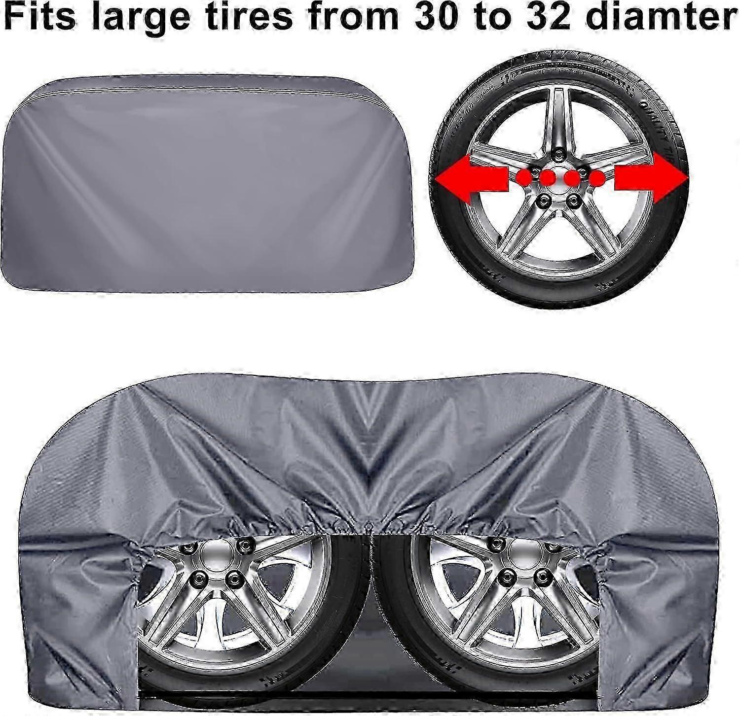 Κάλυμμα ελαστικών ρυμουλκούμενων RV διπλού άξονα για τροχούς Dia 30 "-32" - Αδιάβροχα &; Προστασία από τον ήλιο Διπλά καλύμματα τροχών φορτηγών τροχών για το καλοκαίρι χειμώνα, Vinyl Thick